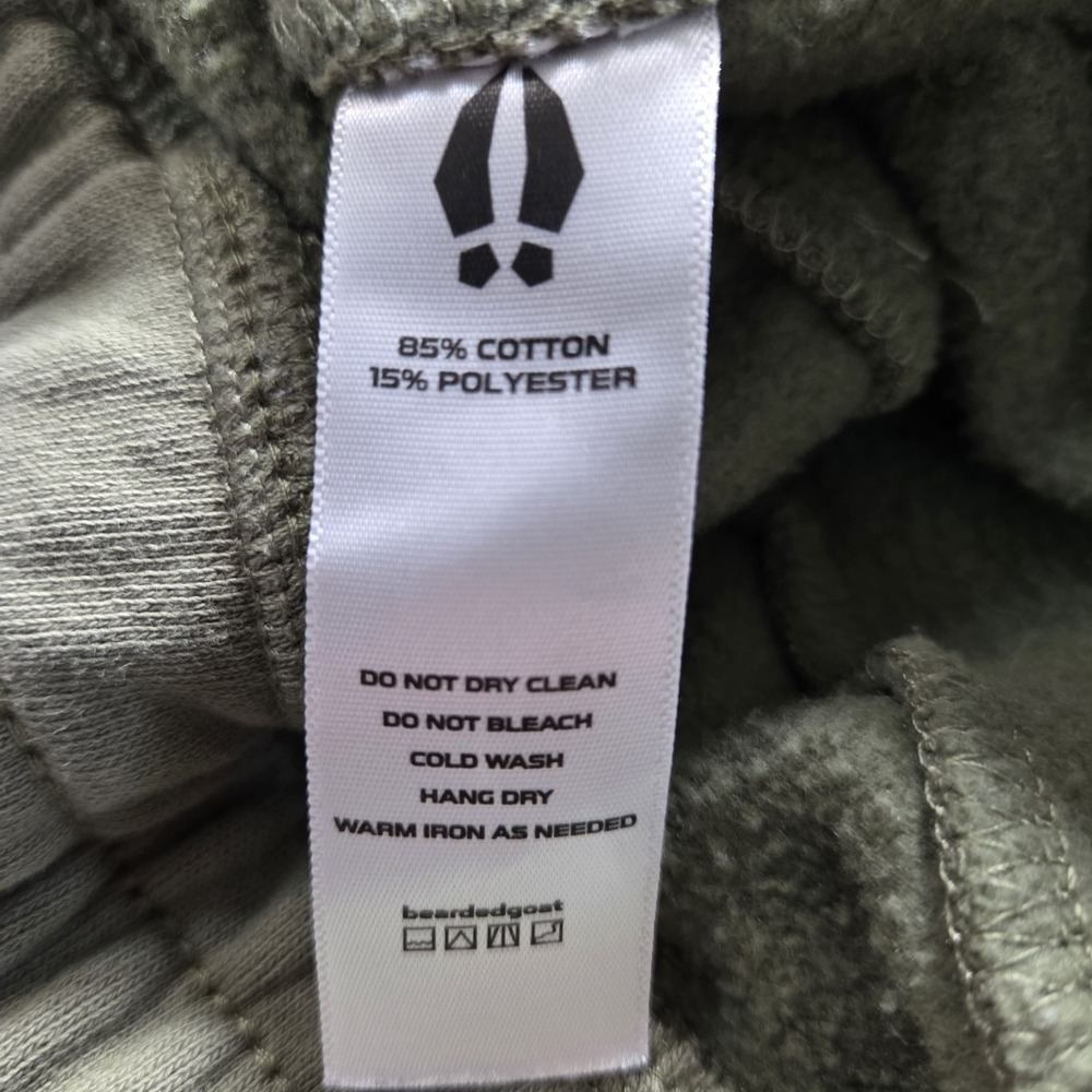 Bearded Goat Men's XL Green VOID Heavyweight Jogger Sweatpants Zip Back Pocket - Picture 8 of 8